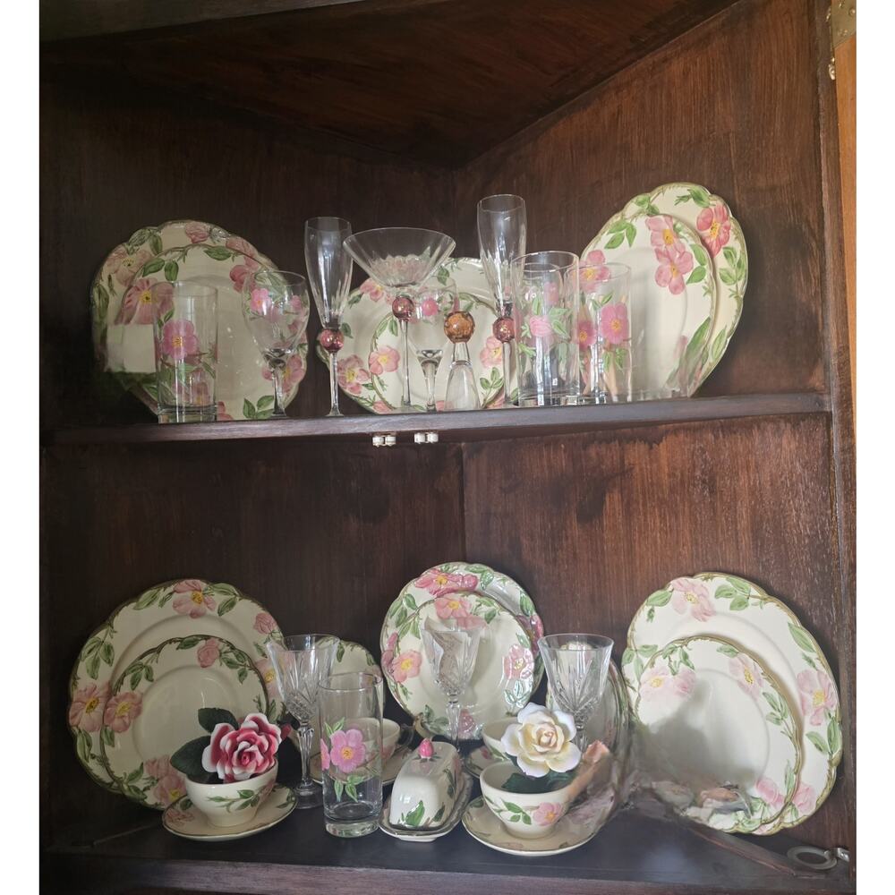 Vintage Franciscan Floral Ceramic Dinner Set Dinner Plate Cup Saucer Butter Dish